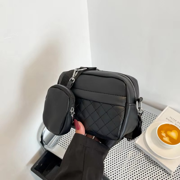 Handbags For Ladies Pu Leather Polyester Waterproof Shoulder Bags With Change Purse