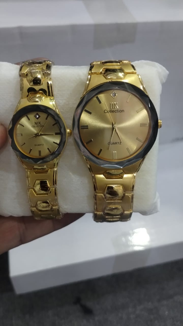 Gold Couple Watch Set – Luxury Quartz Timepieces For Him & Her