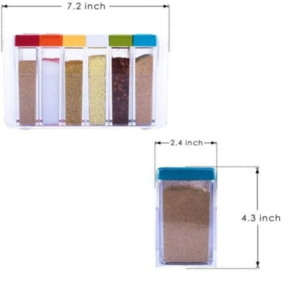6 Piece Kitchen decor Transparent Spice Jar Set